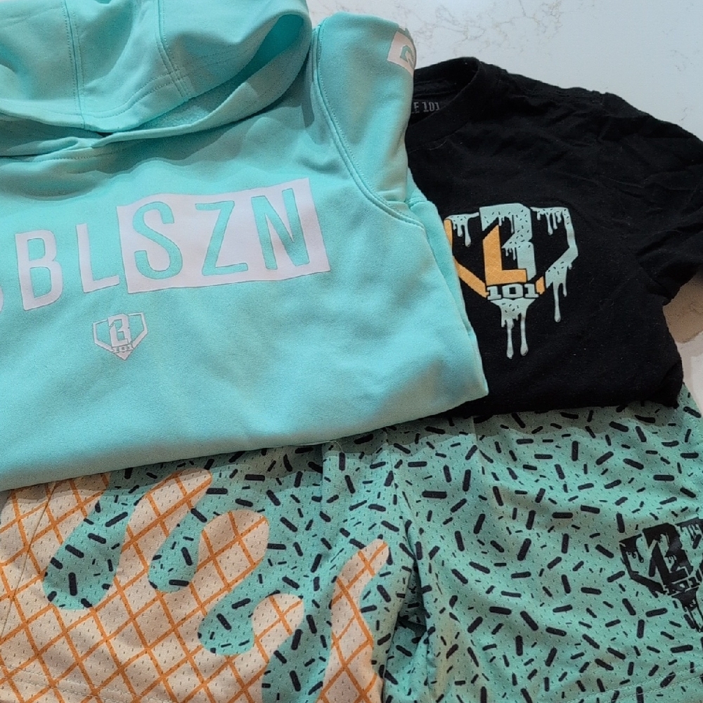 Kids Aqua and Black Shirt Set